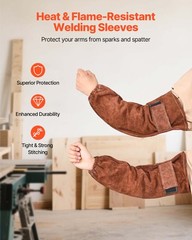 VEVOR Leather Welding Sleeves Heavy Duty Cowhide Flame Resistant Work Sleeves