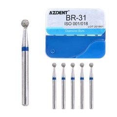 100PCS AZDENT Dental Diamond Burs for High Speed Handpiece Medium FG 1.6mm