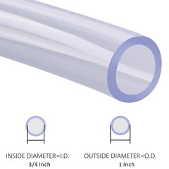 DERNORD PVC Tubing 3/4″ID X 1″OD Flexible Clear Vinyl Hose 25 25 Feet,