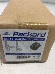 NEW, PACKARD, 65041, UNIT BEARING MOTOR, 50WATT, 230V, 1500RPM, 0.85A, CW.(27H-4
