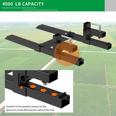 4000lb 60″ Bucket Forks Skid Steer Loader Quick Attach Clamp Tractor Pallet Fork