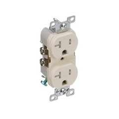 Eaton Commercial 20A Tamper-Resistant Duplex Receptacle, Light Almond – 10 Pack