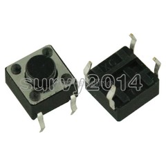 100PCS 6x6x5mm DIP Through-Hole 4pin Tactile Push Button Switch Momentary