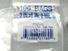 100 3×6 Zip Seal Bags Clear 2mil Poly Reclosable Bag 3″ x 6″ Reloc Zippit 2 Mil