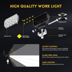 4x LED Tractor Work Lights 12v led Flood Light pods for Truck, Waterproof 4inch