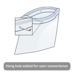 1000 Pack – 2 Mil Reclosable Bag with Hang Hole – 3″ x 4″ (1 Box)
