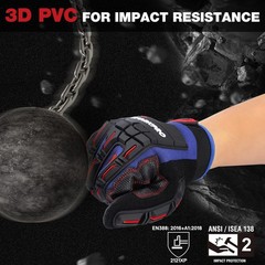 Synthetic Leather Heavy Duty Work Gloves with Waterproof Touchscreen – XL