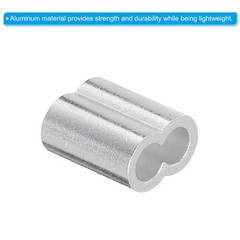 50 Pcs 5/32″ 4mm Aluminum Crimping Loop Sleeve Double Ferrule Silver