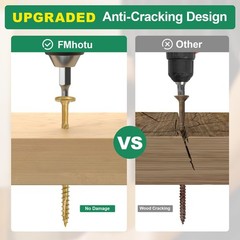 FMhotu 4-1/2 Inch Heavy-Duty Outdoor Deck Screws, 50Pcs Star Inch, Tan