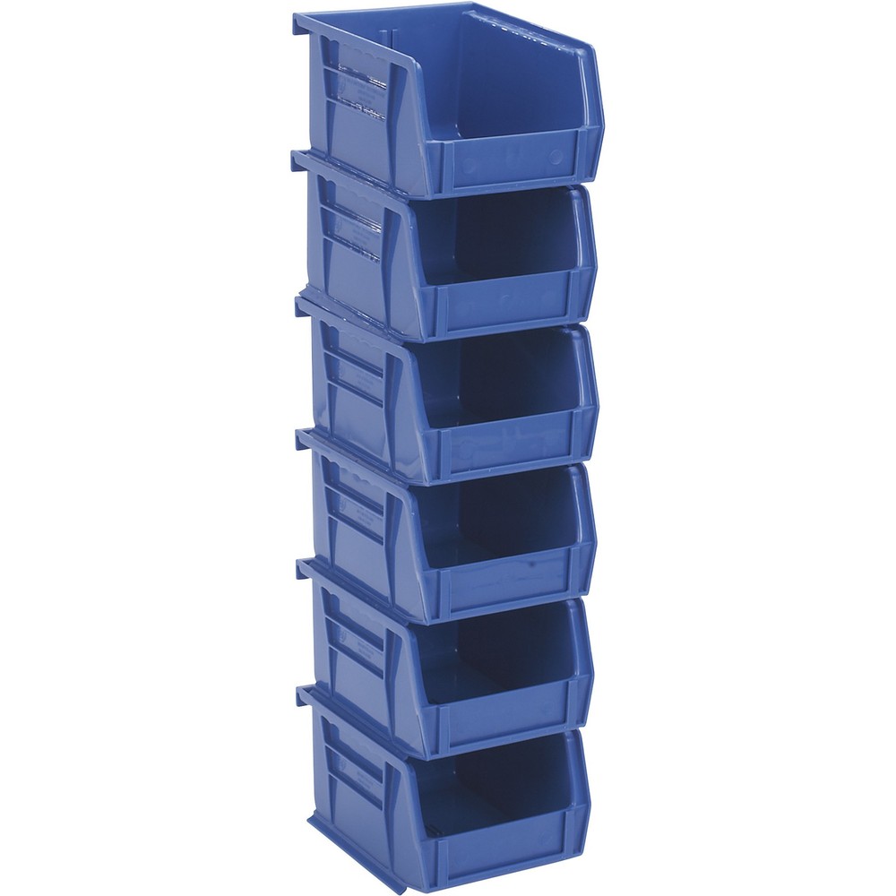 Quantum Heavy-Duty Storage Bins, 6-Pk., Blue, 5-3/8in.L x 4-1/8in.W x 3in.H Bin