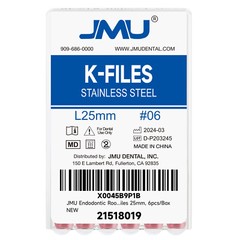 JMU Dental Endo Root Canal Hand Use K-Files #06-#40 Stainless Steel Files 25mm