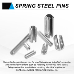 60Pcs Roll Pins 7/50 Inch(3.5mm) Dia. 2/5 Inch(10mm) Length, Silver