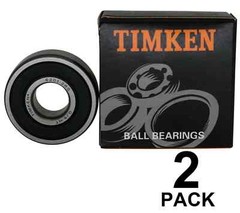 2 PACK TIMKEN 6201-2RS 15X35X11MM Double Rubber Seal Ball Bearings 6201RS