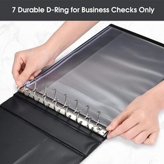 Durable Black Storage Binder For Business Checks Ledgers 200 Sheets Pu Leather