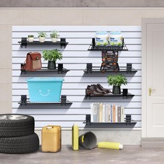 Heavy Duty Slatwall Wire Shelf 24″ Garage Storage Slatwall 2 Pack