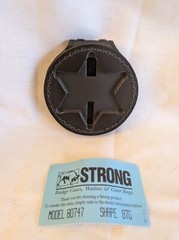 STRONG LEATHER 80747 BELT CLIP ON NECK BADGE HOLDER SHAPE 876 V&V OB-38 6 POINT