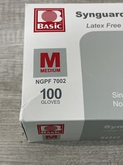 LOT OF 10 -Basic Synguard Nitrile Exam gloves (100 gloves) Medium latex-free