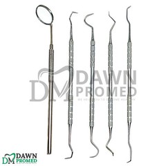 Dental Pick & Mirror Tools Set Sculpture Instrument Oral Hygiene Kit German Gr