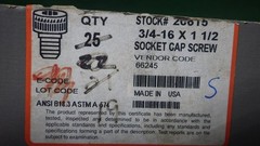 3/4-16 x 1-1/2″ Socket Head Cap Screw Lot of (1) Piece Black Unbrako USA