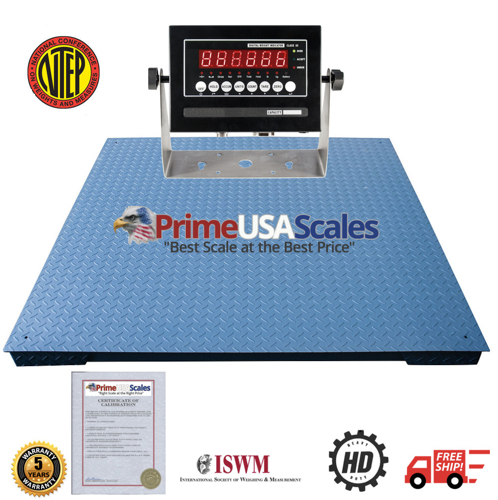 NTEP 2500 lb x 0.5 lb 2’x2′ Heavy Duty Floor Scale Industrial Warehouse