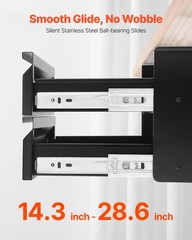 VEVOR 2 Drawer 16″ Under Desk Drawer Organizer Slide-out Drawer Space Office
