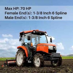 PTO Extender Adapter 1-3/8″ 6-Spline Male to Female for Agricultural Equipment