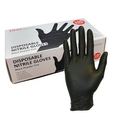 Latex Free Powder Free Black Nitrile Disposable Gloves, Food Handling, Cleaning