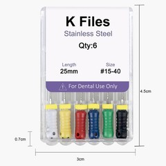 Dental Endo Root Canal File K-files 25mm Stainless Steel #6#8#10#15-45 Hand File