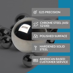 1-1/4″ Inch Chrome Steel Bearing Balls (G25 Precision – AISI 52100)