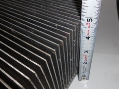 heat sink 16in x 9in x 4 7/8 in. weight is 19.8 lbs.