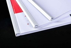 Clear Report Covers with Solid Color 14mm Sliding Bar 10 pcs, Solid-white