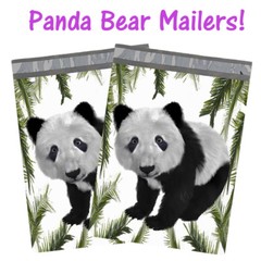 10×13 Tropical Palm Leaves & Panda Bear Poly Mailers, USPS Shipping Mailing Bags