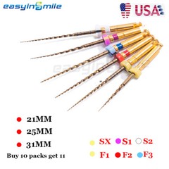 Easyinsmile Dental Endodontic Rotary Files X-Pro Gold Taper NITI Endo Files SX F