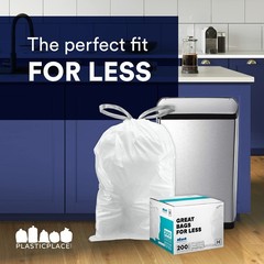 Plasticplace Custom Fit Trash Bags Compatible Simplehuman Code F 200 Count