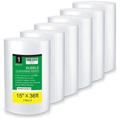 Heavy Duty Moving Box Bubble Wrap – 6 Rolls 15″x36′