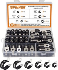 52Pcs Stainless Steel Rubber Cushion Pipe Clamps Assortment Kit, 6 Sizes