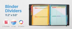 Binder Dividers with Tabs and Pockets,8 Tab Dividers for 3 Ring Binder, Plastic