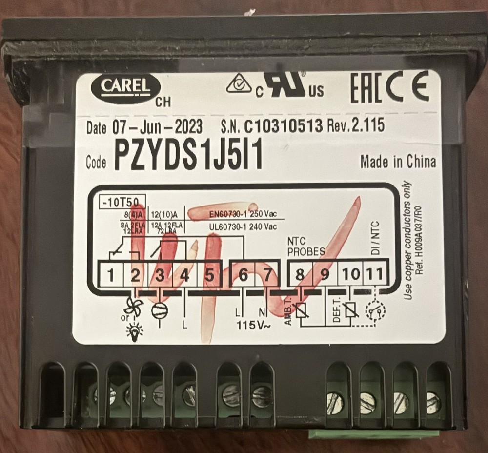 Digital Temperature Controller Fits Atosa PZYDS1J5I1 – Dixell/Carel OEM