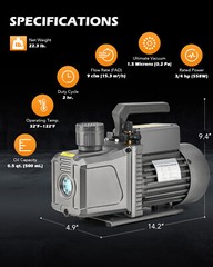 OMT 2 Stage Vacuum Pump 9 cfm 3/4 hp Rotary Vane Vacuum Pump 1.5 Micron Vacuum