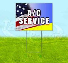 A/C SERVICE Yard Sign Corrugated Plastic Bandit Lawn Decoration USA