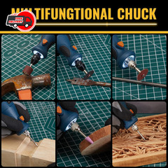 15PCS Keyless Drill Chuck Collet Set 1/32″–1/8″ for Dremel Rotary Tool 4486 Comp