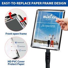 2Pack Heavy Duty Adjustable Poster Sign Stand 8.5×11 Inch Floor Display Holder