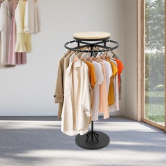 Round Clothing Display Rack Floor-standing Garment Hanging Rack 23.6*55.1inch US