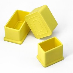 Yellow PVC Soft Rubber End Caps Chair Table Feet Ferrules Pipe Tubing Cover
