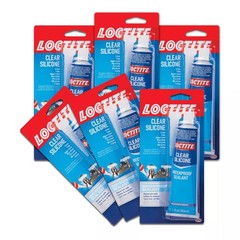 100% Waterproof Silicone Sealant – Clear, 2.7 oz Tube, 6 Pack for Glass, Wood, P
