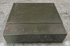Vintage Asco Industrial Metal Book Storage Box w/Latch and Folder* Wear