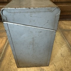 Vintage Metal File Box Curmanco USA 12×5.5×10 Gray Steel Metal Latch Worn Sturdy