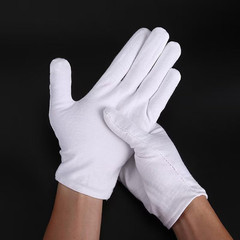 12 Pairs XL+ White Cotton Inspection Gloves – Soft Jewelry Coin Work Gloves