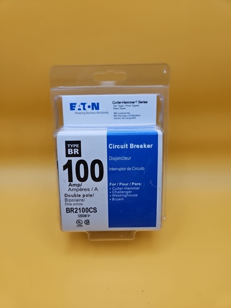 Eaton BR2100CS 2-pole 120/240V Thermal Magnetic Circuit Breaker NEW N