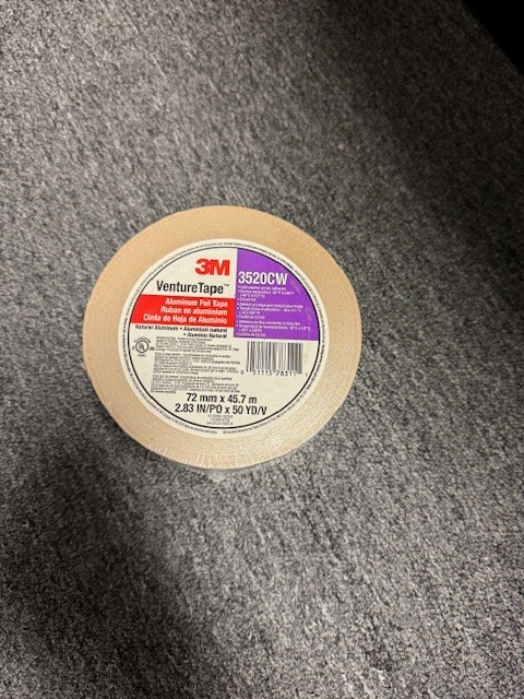 3M Aluminum Foil Tape. Venture Tape. 2.83″ Wide By 50 Yards Long. #3520CW.